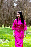 Senior-High-School-Portrait-Standing-Pink-Cheongsam-Qipao
