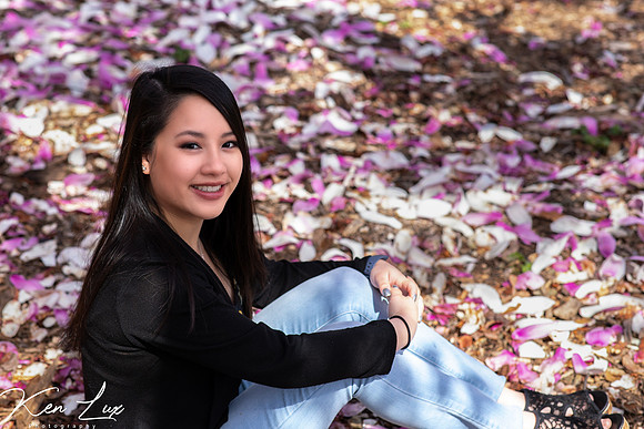 Senior-High-School-Portrait-Sitting-Flower-Petals