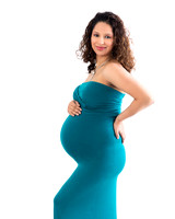Maternity Portrait Teal Dress