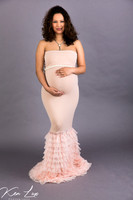 Maternity Portrait Pink Dress Front