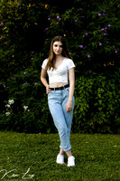 High-School-Senior-Portrait-Casual-Jeans-Purple-Flowers