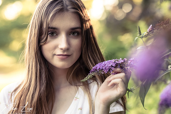 High-School-Senior-Portrait-Head-Shot-Purple-Flower